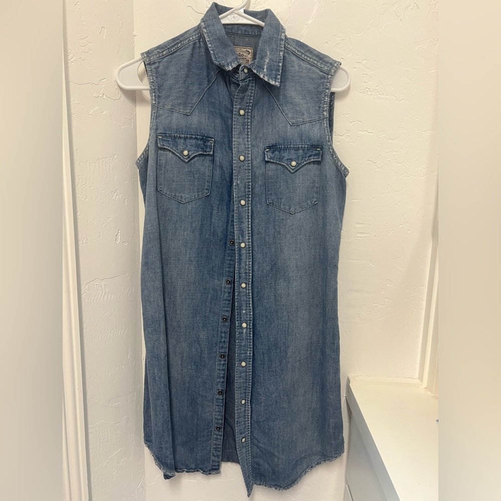 Polo by Ralph Lauren Blue Denim Midi Dress